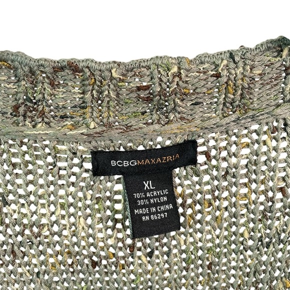 BcbgMaxAzria Boho Green Multi Knit Cardigan Size XL - Picture 5 of 6